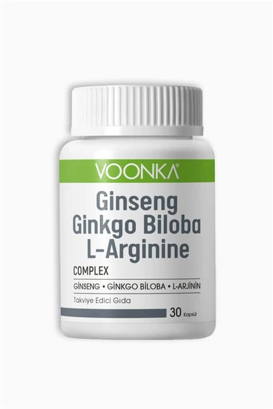 Voonka Ginseng Ginkgo Biloba ve L-Arginine 30 kapsül ürün görseli 1