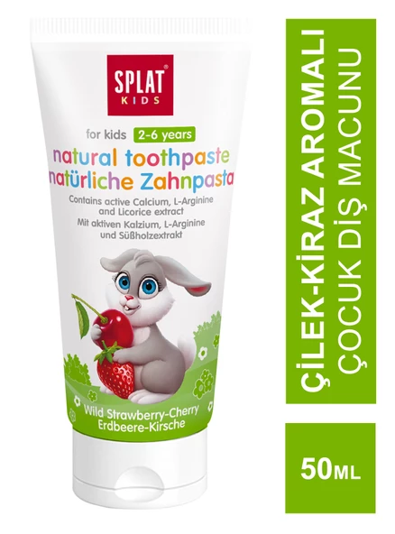 Splat Kids Natural Toothpaste Çilek-Kiraz Tadında 2-6 Yaş Diş Macunu 50ml ürün görseli 1