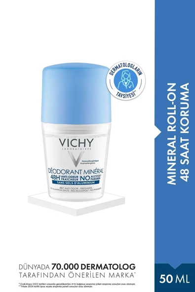 Vichy Deo Mineral 48 Saat Etkili Deodorant Roll-On 50 ml ürün görseli 1