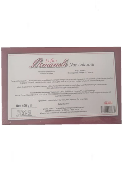 Lefke Osmaneli Nar Lokumu 400 g. - Resim 2