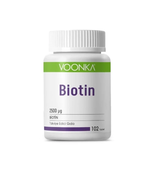 Voonka Biotin İçerikli Takviye Edici Gıda 2500 mg 90 Tablet ürün görseli 1