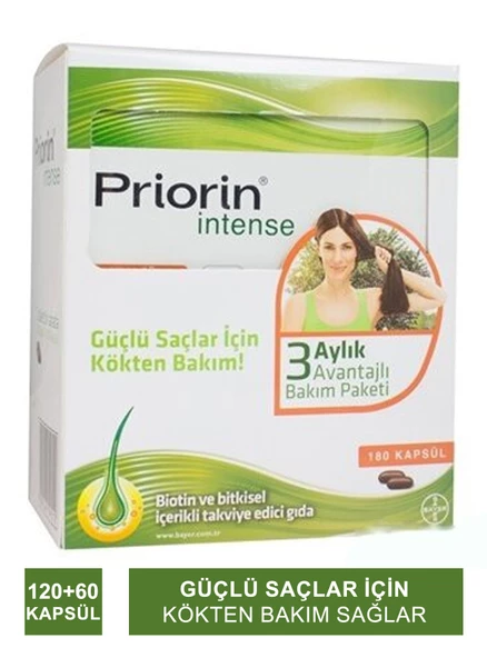 Priorin Intense Avantajlı Paket 120 + 60 Kapsül ürün görseli 1