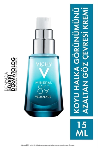 Vichy Mineral 89 Göz Kremi Hyalüronik Asit ve Saf Kafein ile Göz Çevresi Bakımı 15 ml ürün görseli 1