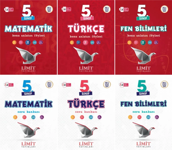 Limit 2025 5. Sınıf Matematik + Türkçe + Fen Konu Anlatım + Soru Seti 6 Kitap Güncel Müfredat ürün görseli 1