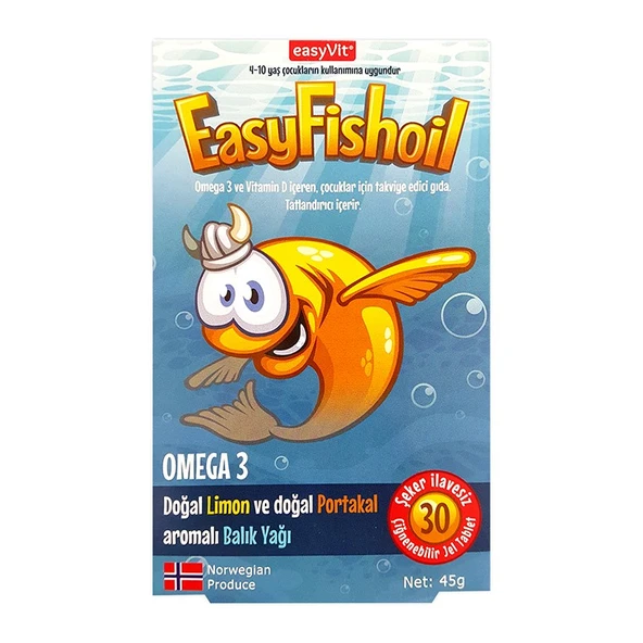 EasyFishoil Omega 3 Çocuk Çiğnenebilir 30 Jel Tablet ürün görseli 1