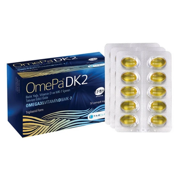 Omepa DK2 Omega 3 & Vitamin D & MENAQ7 50 Yumuşak Kapsül ürün görseli 1