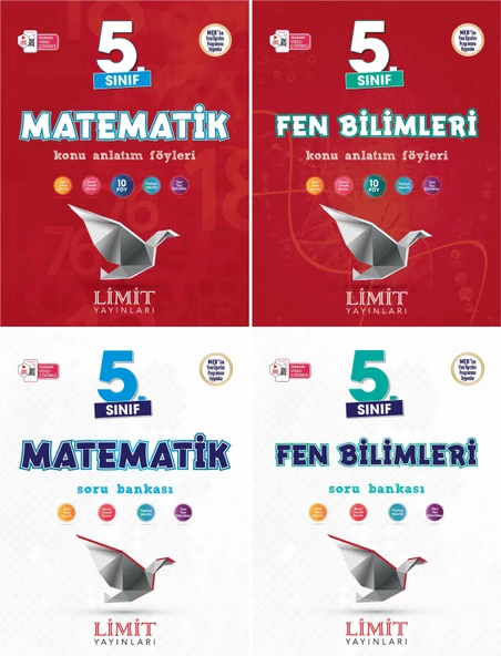 Limit 2025 5. Sınıf Matematik + Fen Bilimleri Konu Anlatım + Soru Seti 4 Kitap Güncel Müfredat ürün görseli 1