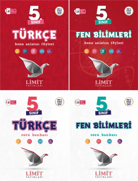 Limit 2025 5. Sınıf Türkçe + Fen Bilimleri Konu Anlatım + Soru Seti 4 Kitap Güncel Müfredat ürün görseli 1