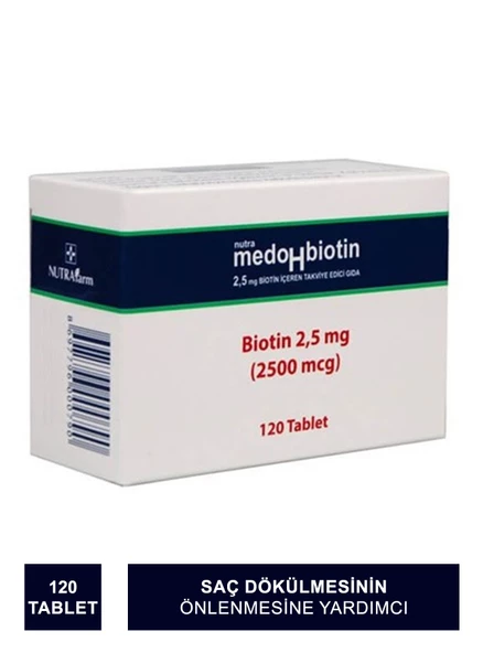 Dermoskin NutraFarm MedoHbiotin 2,5 mg 120 Tablet ürün görseli 1
