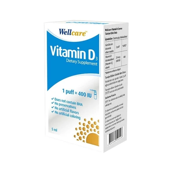Wellcare Vitamin D3 400 IU 5ml ürün görseli 1