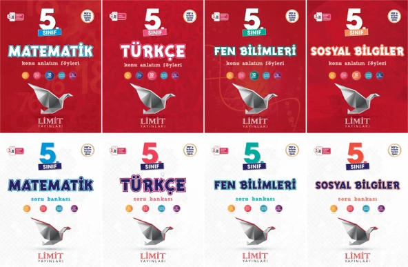 Limit 2025 5. Sınıf Matematik + Türkçe + Fen + Sosyal Konu Anlatım + Soru Seti 8 Kitap Güncel Müfredat ürün görseli 1