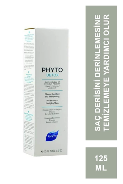 Phyto Phytodetox Şampuan Öncesi Arındırıcı Maske 125 ml ürün görseli 1