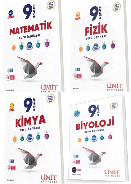 Limit 2025 9. Sınıf Matematik + Fizik + Kimya + Biyoloji Soru Seti 4 Kitap Güncel Müfredat ürün görseli 1