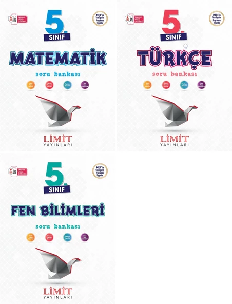 Limit 2025 5. Sınıf Matematik + Türkçe + Fen Soru Bankası Seti 3 Kitap Güncel Müfredat ürün görseli 1