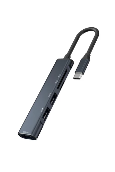 ZUIDID 5 in 1 Dönüştürücü Hub USB 3.0 + Kart Okuyucu Siyah ürün görseli 1