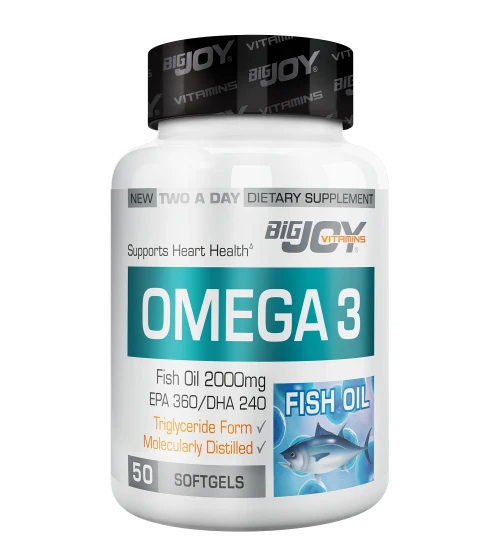 Bigjoy Vitamins Omega 3 - Fish Oil 2000mg 50 Softgel Kapsül ürün görseli 1
