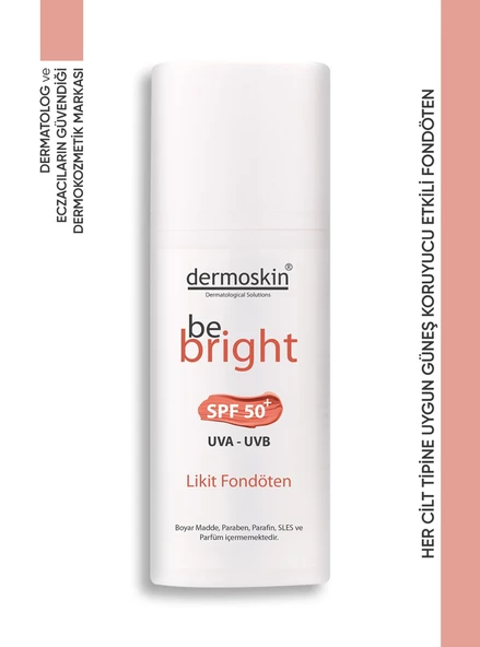 Dermoskin Be Bright SPF50+ Likit Fondöten 33ml - Medium ürün görseli 1
