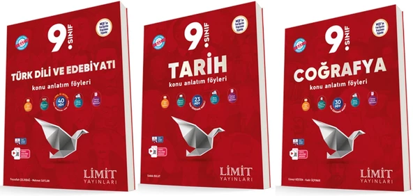 Limit 2025 9. Sınıf Türk Dili + Tarih+ Coğrafya Kaf Seti 3 Kitap Güncel Müfredat ürün görseli 1