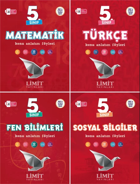 Limit 2025 5. Sınıf Matematik + Türkçe + Fen + Sosyal Konu Anlatım Seti 4 Kitap Güncel Müfredat ürün görseli 1