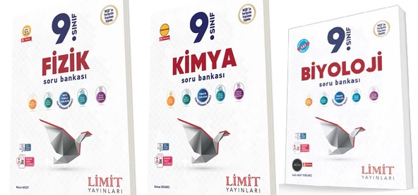 Limit 2025 9. Sınıf Fizik + Kimya + Biyoloji Soru Seti 3 Kitap Güncel Müfredat ürün görseli 1
