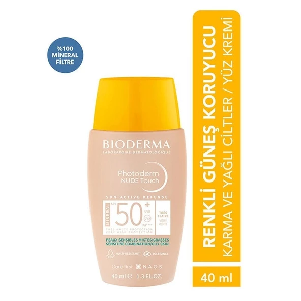 Bioderma Photoderm Nude Touch  Very Light Spf 50+ Natural Renkli Güneş Koruyucu 40 ml ürün görseli 1