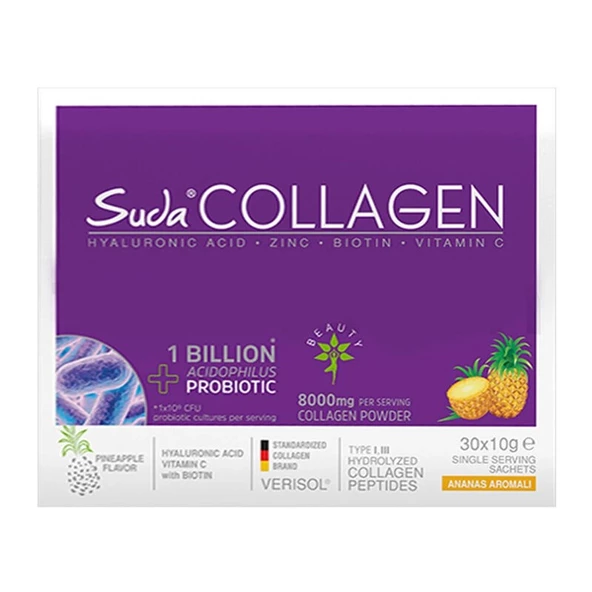 Suda Collagen + Probiotic Ananas Aromalı Pineapple Saşe 30x10 Gr ürün görseli 1