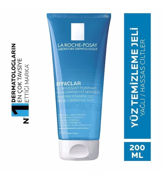 La Roche Posay Effaclar Yüz Temizleme Jeli Yağlı/Akneye Eğilim Gösteren Ciltler 200 ml ürün görseli 1