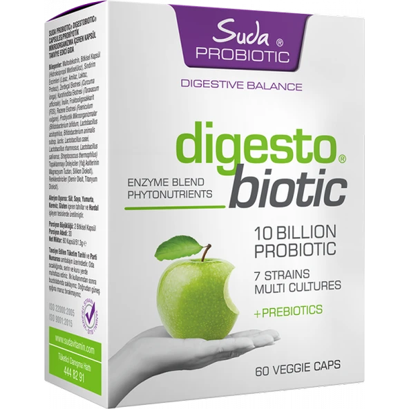 Suda Probiotic Digestobiotic 60 Vegan Kapsül ürün görseli 1