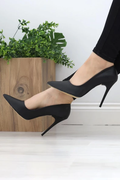 10 Cm Topuklu Stiletto Siyahderi - 19581.264. ürün görseli 1