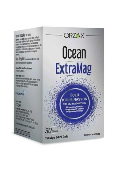 Ocean ExtraMag Üçlü Kombinasyon Takviye Edici Gıda 30 Tablet ürün görseli 1