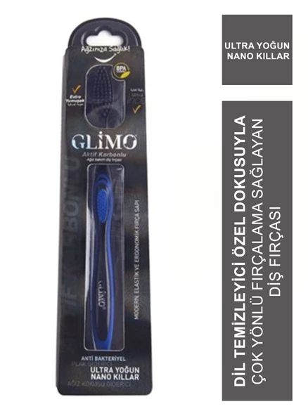 Glimo Aktif Karbonlu Ekstra Yumuşak Ağız Bakım Diş Fırçası ürün görseli 1