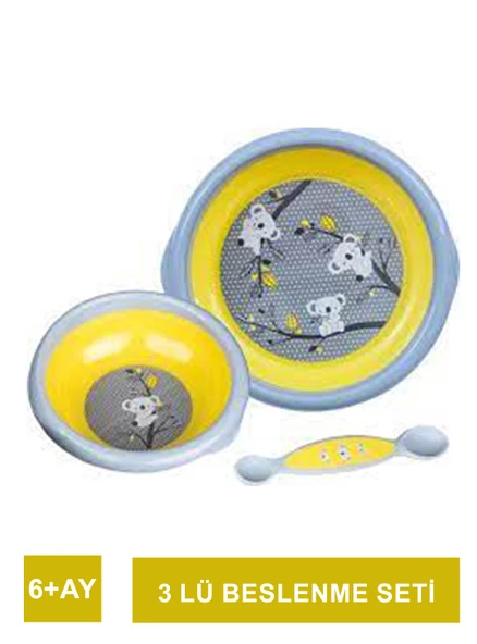 Bebedor 3'lü Beslenme Seti 6+Ay -9563Sarı ürün görseli 1