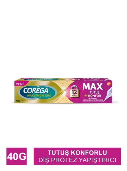 Corega Maximum Tutuş+Konfor Diş Protezi Yapıştırıcı Krem 40 gr ürün görseli 1