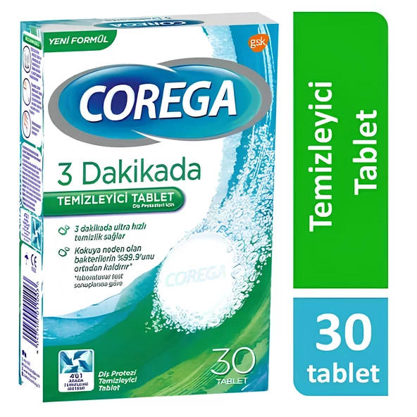 Corega Diş Protezi Temizleyici 30 Tablet ürün görseli 1