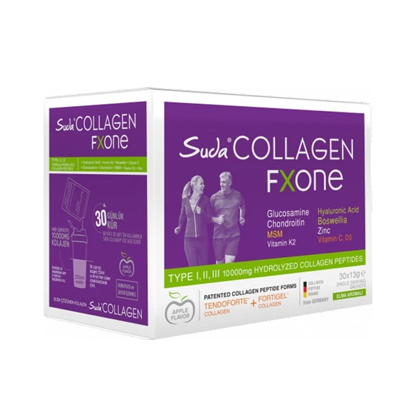 Suda Collagen Fxone Elma Aromalı Takviye Edici Gıda 30 x 13 gr Toz Şase ürün görseli 1