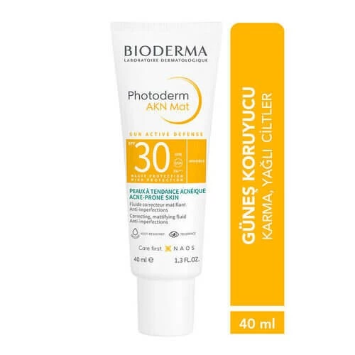 Bioderma Photoderm SPF 30 AKN Mat Yağlı, Akneli Cilt için Sivilce Karşıtı Matlaştırıcı Güneş Kremi 40 ml ürün görseli 1