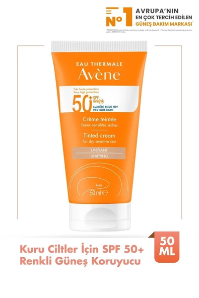 Avene Creme Tinted Kuru Ciltler için SPF 50 + Renkli Güneş Koruyucu 50 ml ürün görseli 1