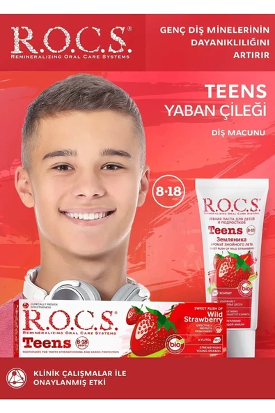 ROCS Teens Yaban Çileği Diş Macunu 60 ml ürün görseli 1