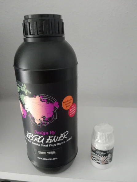 Ebru Ener Anka Vernikli Genel Yüzey Boyası Ebru Yeşil 1 kg ve Katkı Maddesi 30 gr. ürün görseli 1