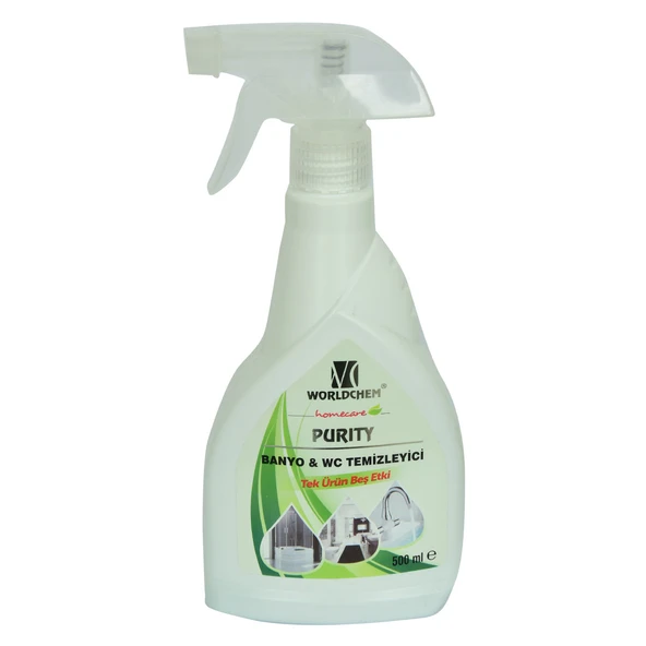Worldchem Purity Banyo ve Wc Temizleyici 5 Etki Sprey Şişe 500 ML ürün görseli 1