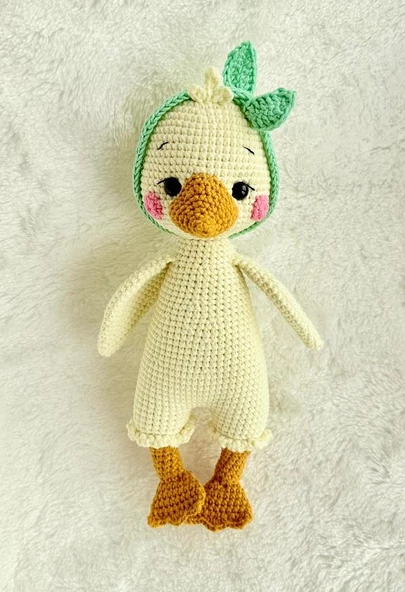 Sevimli Bandanalı Ördek Amigurumi Organik Oyuncak ürün görseli 1