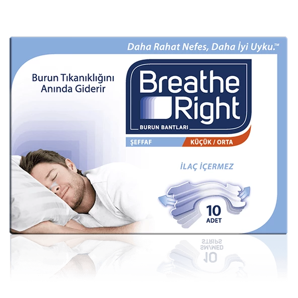 Breathe Right Şeffaf Küçük/Orta Burun Bandı 10 Adet ürün görseli 1