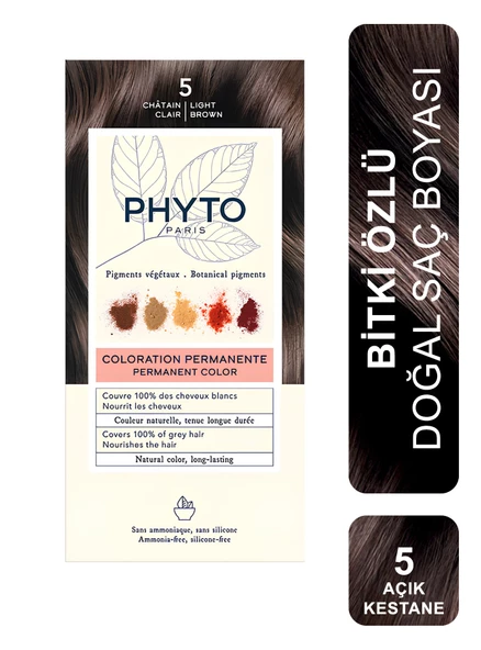 Phyto Color Bitkisel Saç Boyası 5 Açık Kestane -Chatain Clair- Yeni Formül ürün görseli 1