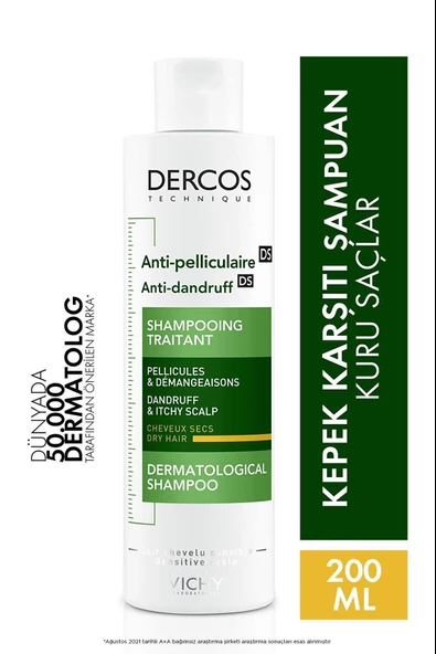 Vichy Dercos Anti-Pell Kepek Şampuanı Kuru Saçlar İçin 200ml. ürün görseli 1
