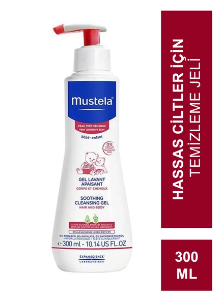 Mustela Soothing Cleansing Gel 300 ml Çok Hassas Ciltler İçin Temizleme Jeli ürün görseli 1