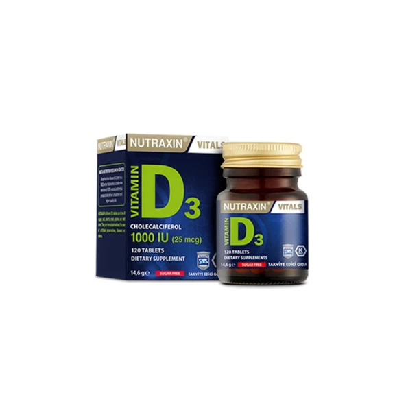 Nutraxin Vitamin D3 1000 IU 120 Tablet ürün görseli 1