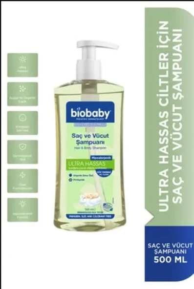 Biobaby Bebek Saç ve Vücut Şampuanı 500 ml ürün görseli 1