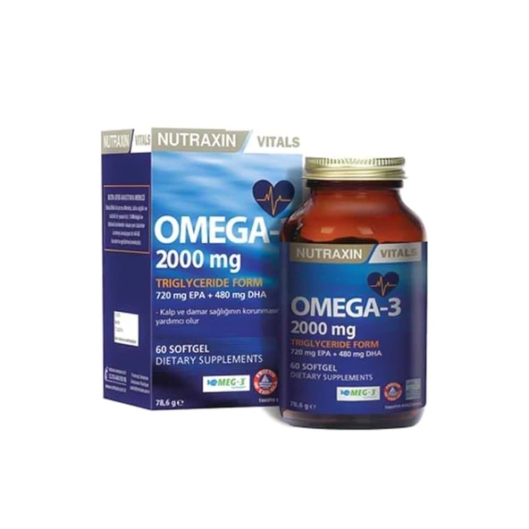 Nutraxin Omega 3 Balık Yağı 2000 mg 60 SoftGel ürün görseli 1