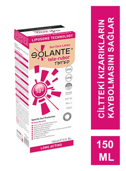 Solante Tele-Rubor Tinted Spf50 Losyon 150ml ürün görseli 1