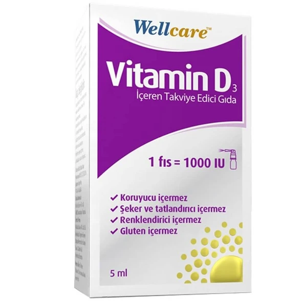 Wellcare Vitamin D3 1000 IU 5 ml ürün görseli 1